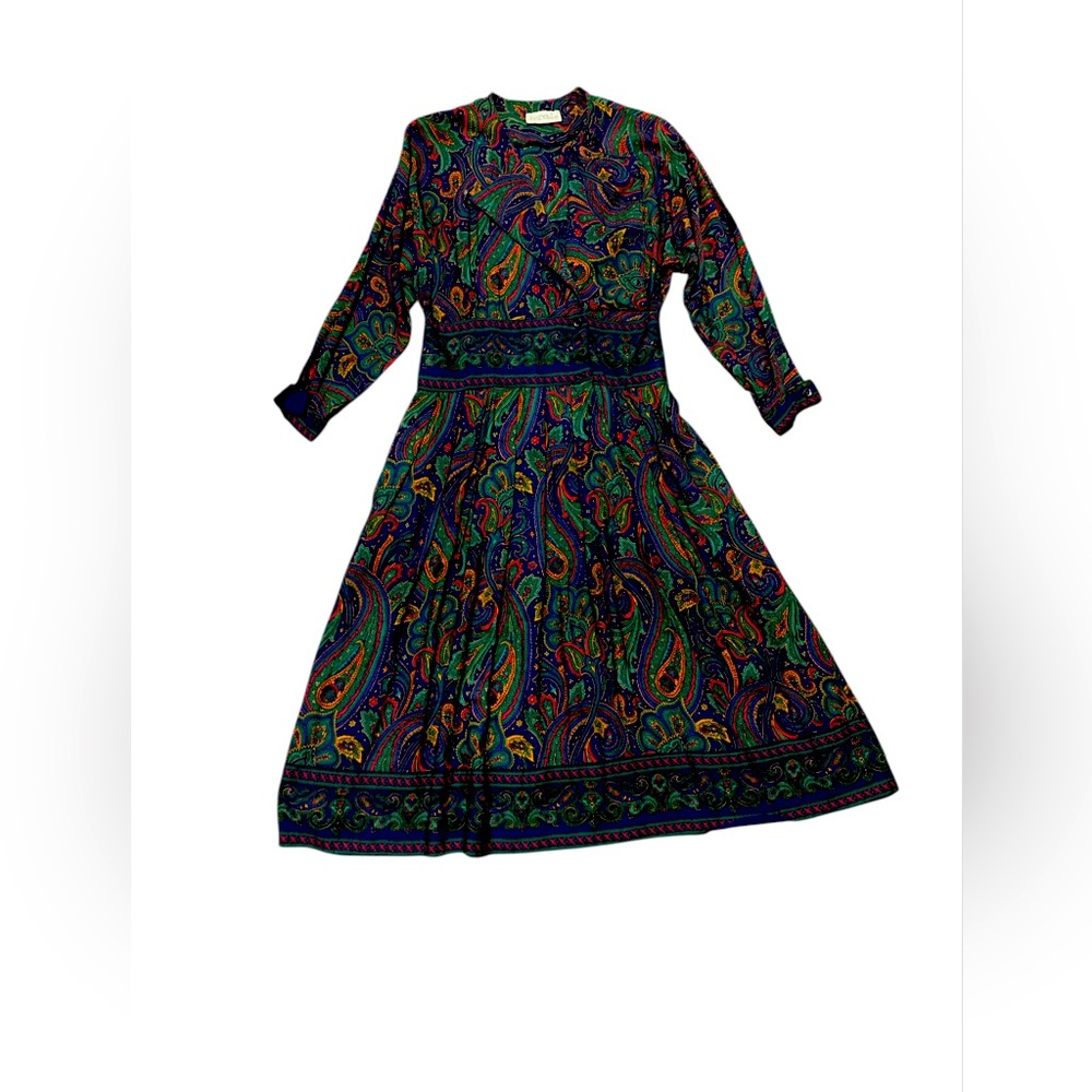 Joan sparks Colorful Paisley Long Sleeve Dress